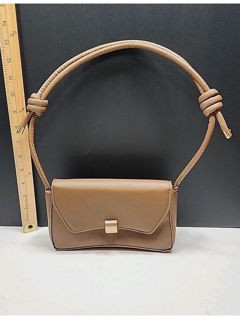 Small purse Handbag,  Brown, Approx 4" X 9"